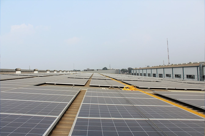 526 kWp rooftop solar system at Raychem RPG Gujarat